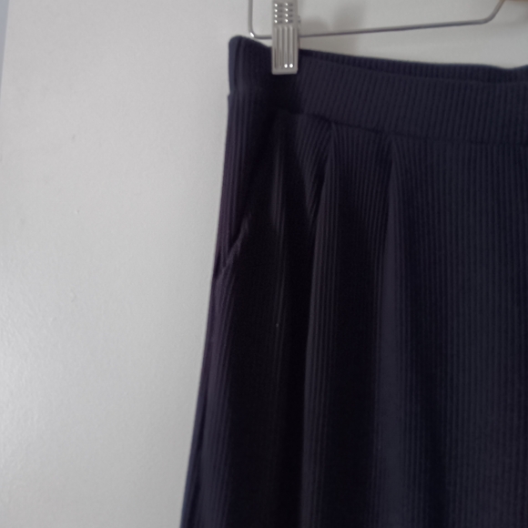 New ENCIRCLED Black Wide Leg Ribbed Pull On Pants XL - Picture 2 of 6